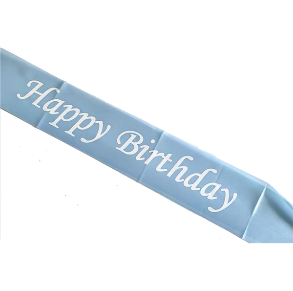 Blue Happy Birthday Sash