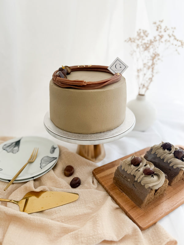 Hojicha Chestnut Black Sugar Mochi Cotton Cake