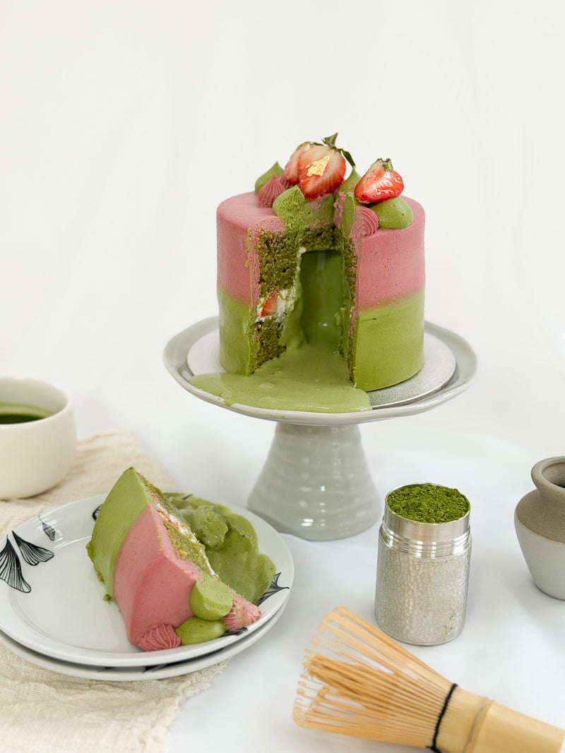 The Cakery x Via Tokyo Matcha Strawberry Mochi Lava Cake
