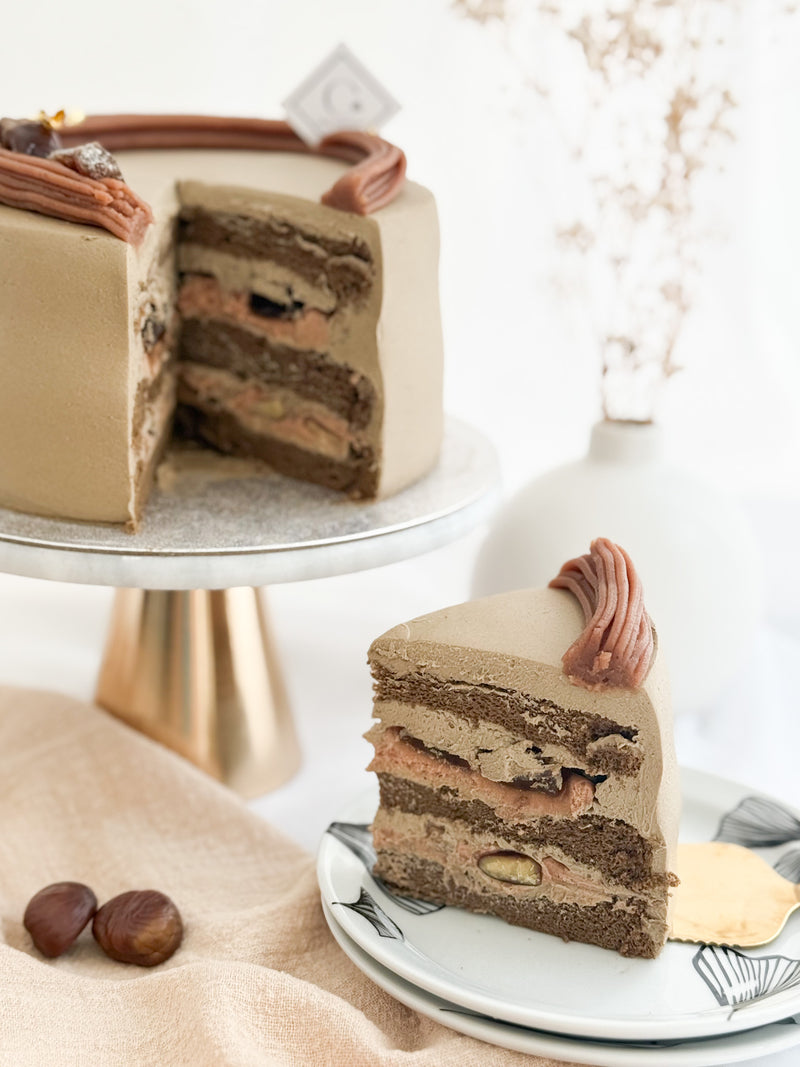 Hojicha Chestnut Black Sugar Mochi Cotton Cake