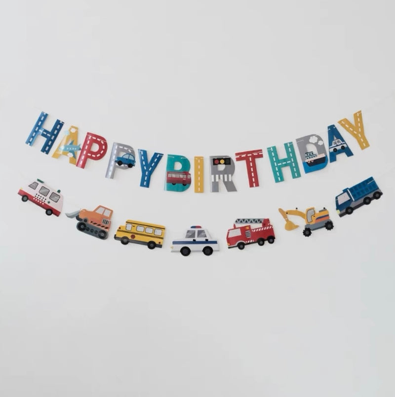 Transportation Happy Birthday Garland