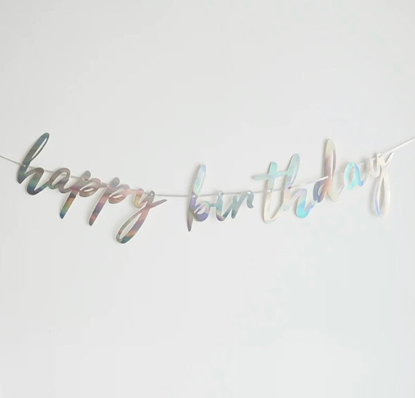 Iridescent Happy Birthday Garland
