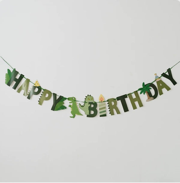 Safari Dinosaur Happy Birthday Garland