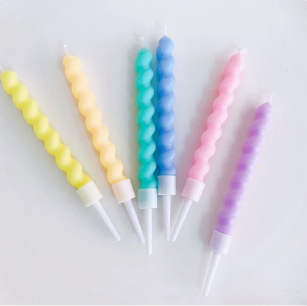 Swirly Pastel Candles (6 pcs)