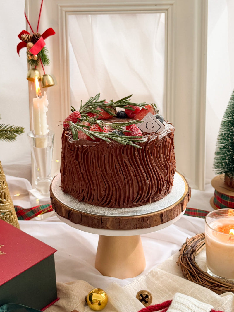 Enchanted Forest Log Cotton Cake