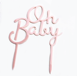 Oh Baby Pink Acrylic Topper