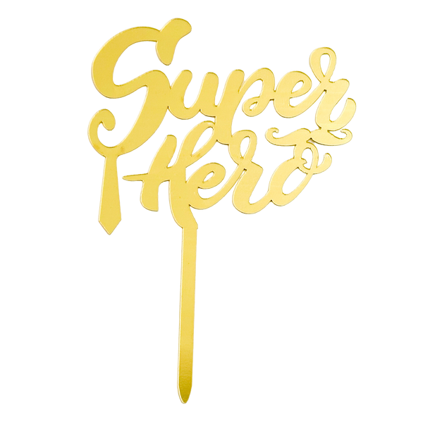 Super Hero Gold Acrylic Topper