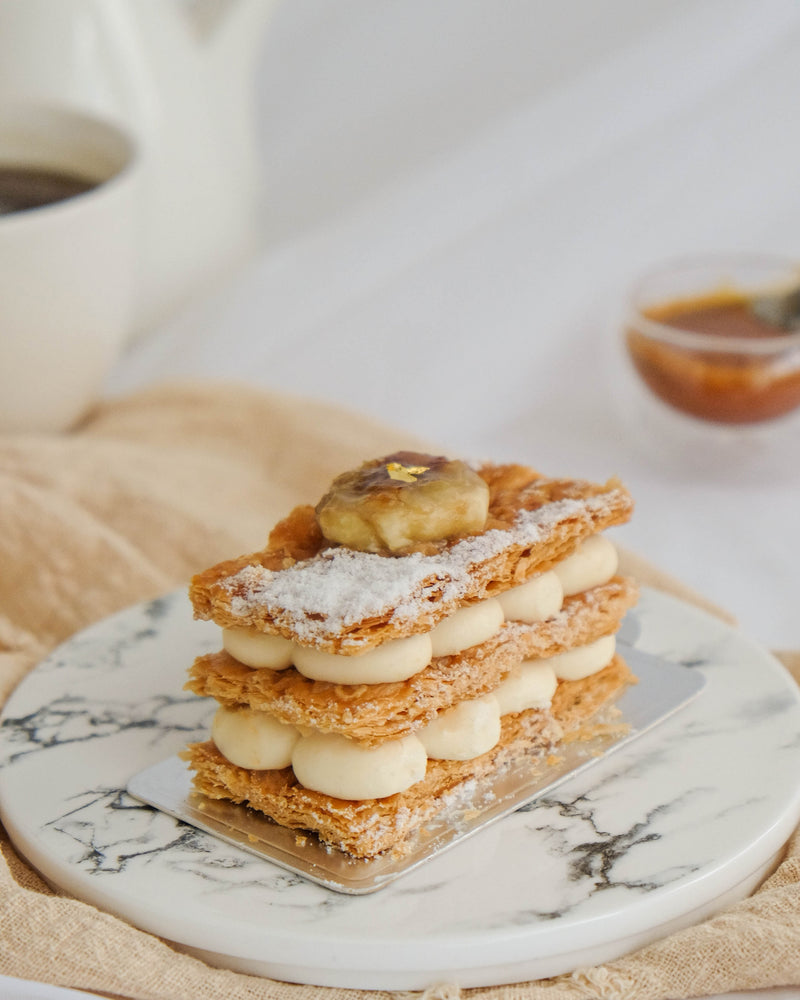 Salted Caramel Banana Petit Mille Feuille (Min. order 2 pcs)