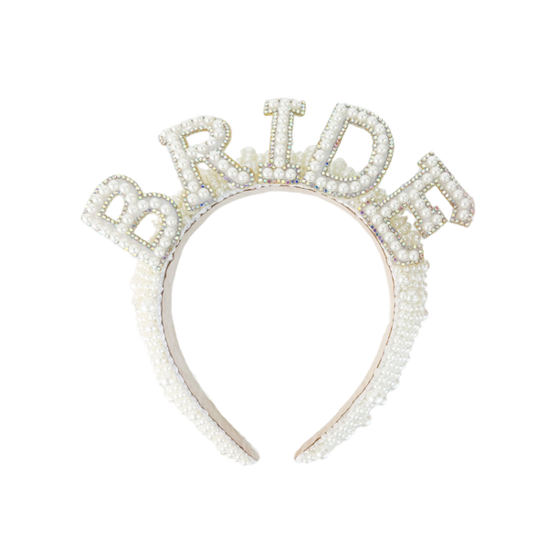 White Pearl Bride Headband