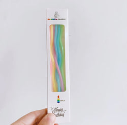 Long Wavy Pastel Candles (6 pcs)