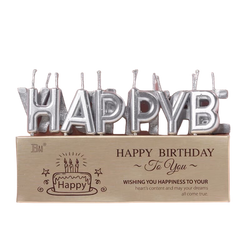 Happy Birthday Candles (Silver)