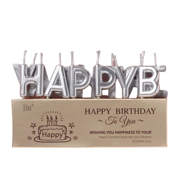 Happy Birthday Candles (Silver)