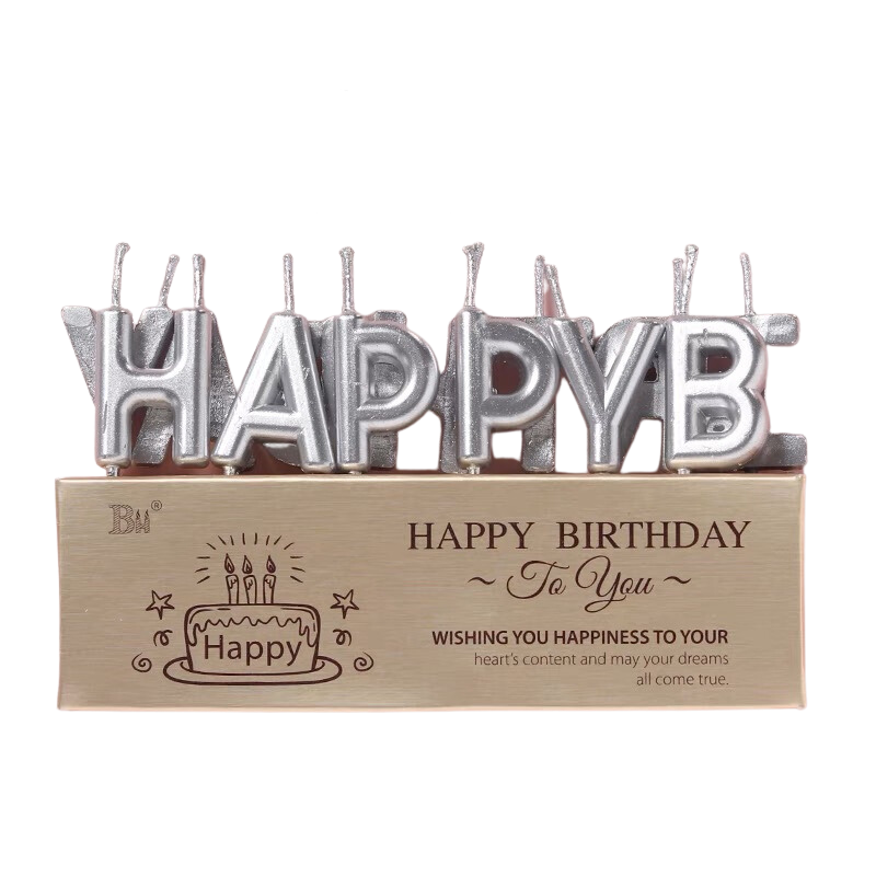 Happy Birthday Candles (Silver)