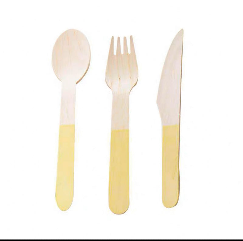 Wooden Cutlery (Yellow)